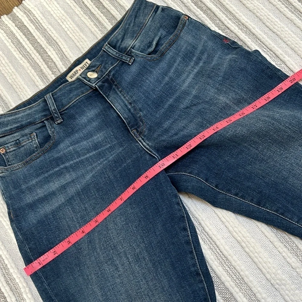 Wrap‎ Weft Womens High Rise Straight Leg Stretch Jeans Dark Wash Size 6 28